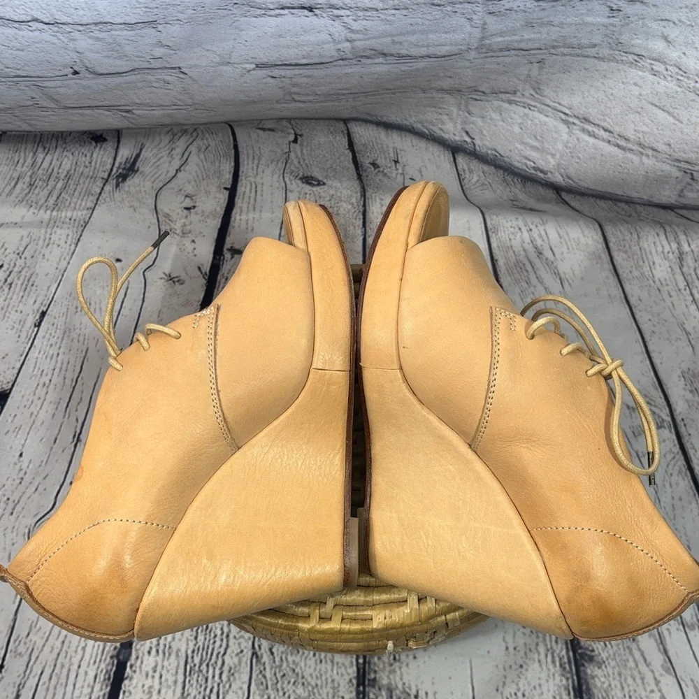 rag & bone Camel Lace-Up Wedge Sandals